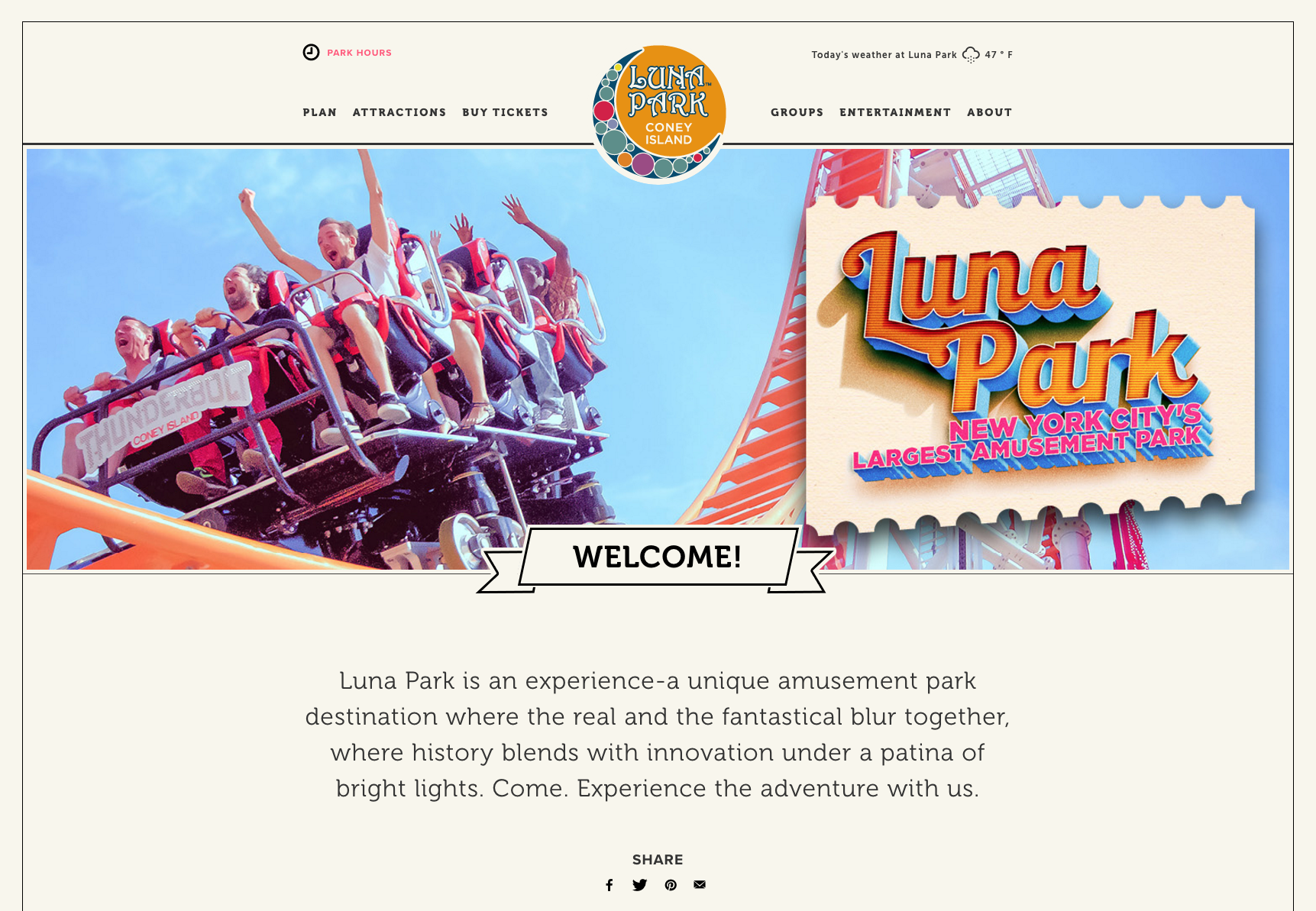 Luna Park Website - Main Page, 2016