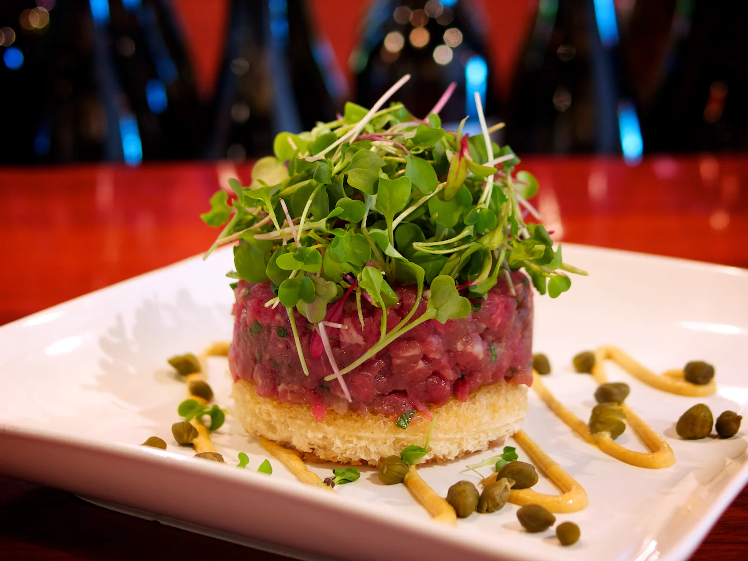 My personal favorite dish at Liquid Assets, the Steak Tartare is luscious.
