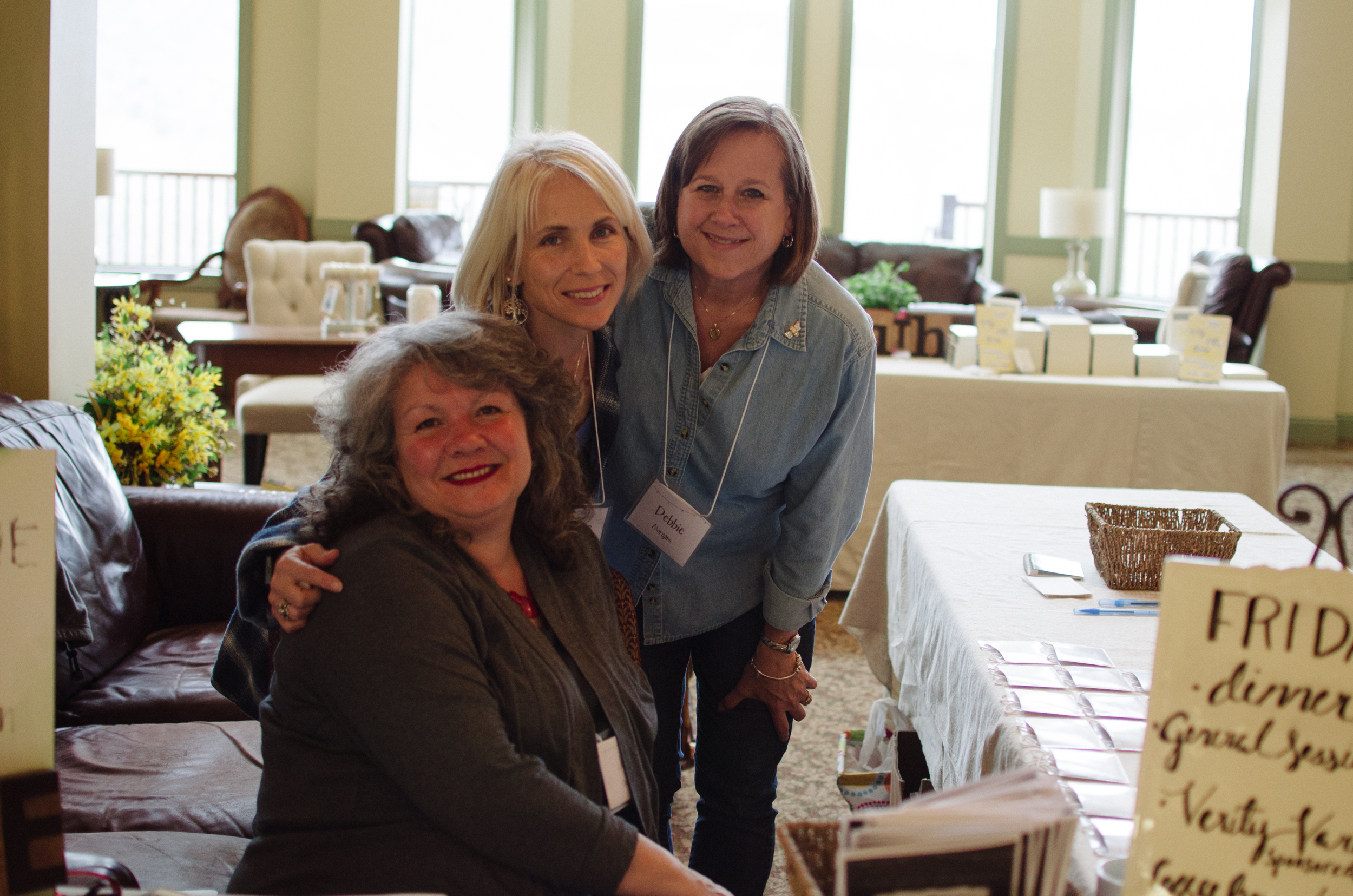 Winsome leader "welcome crew": Julie Dodson, Stephanie Avellino, and Debbie Morgans