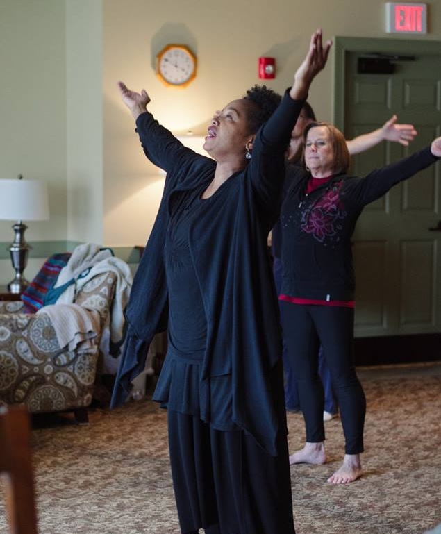 Lisha leads the Sacred Movement Workshop at Winsome 2016.