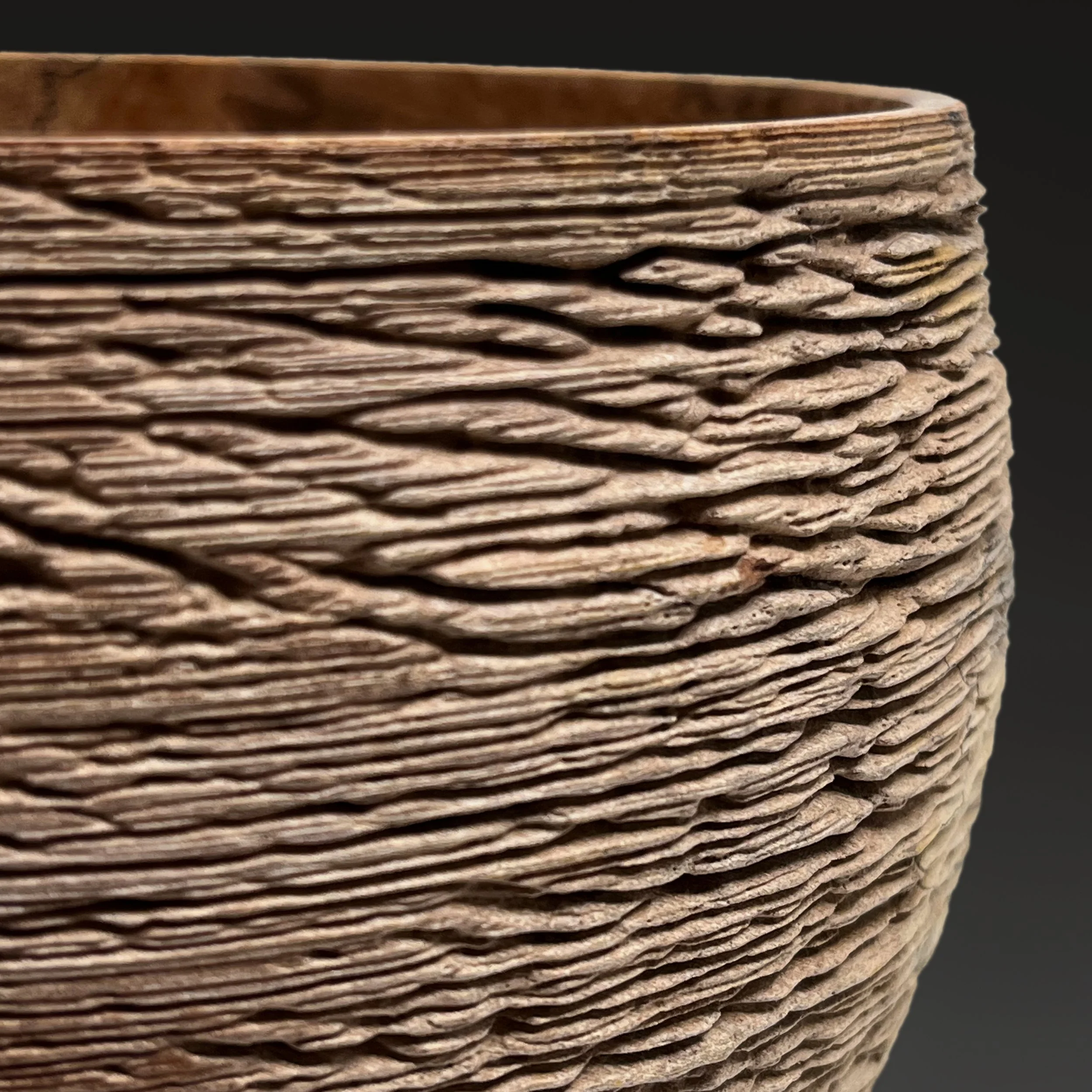 Eroded spalted and figured maple bowl