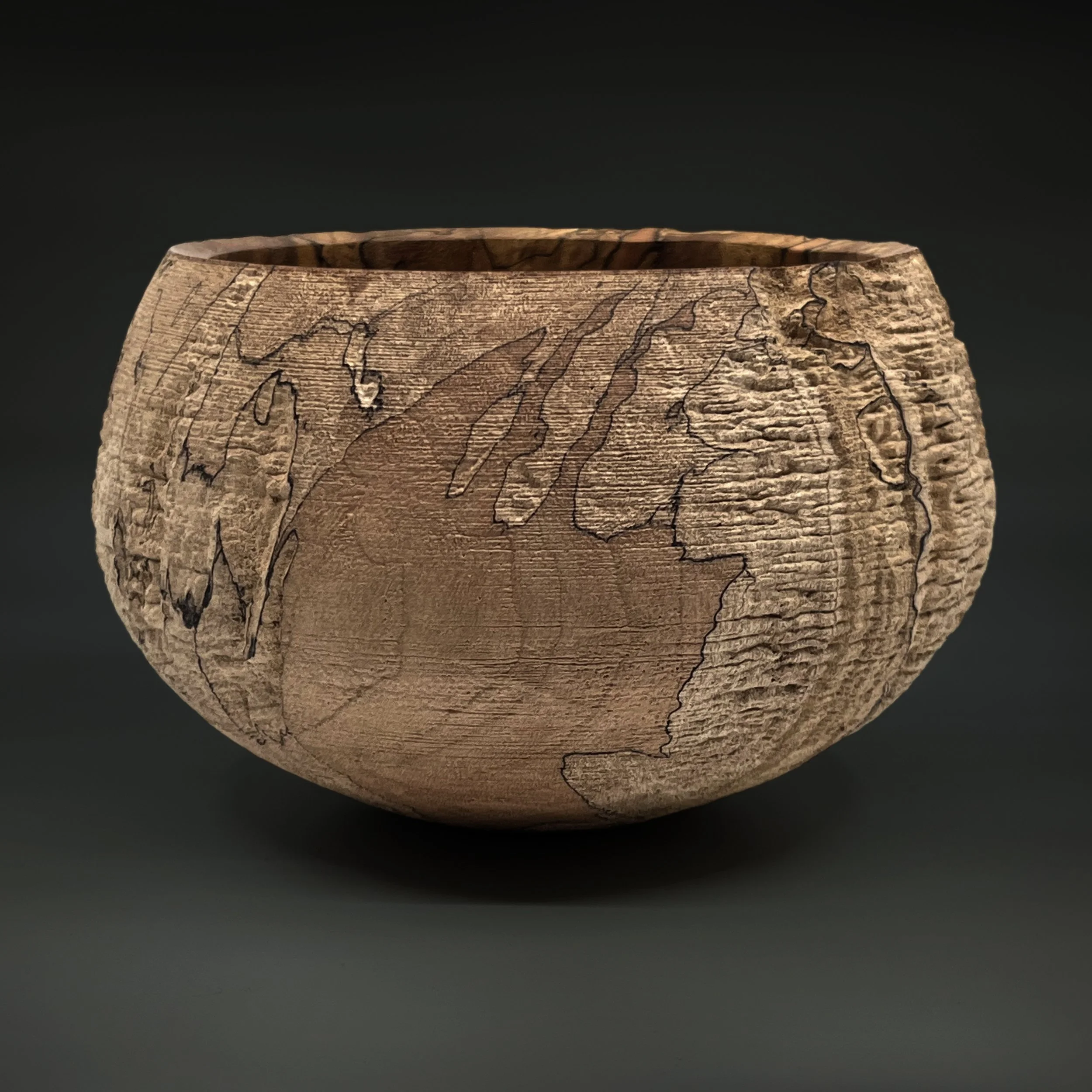 Eroded spalted maple calabash