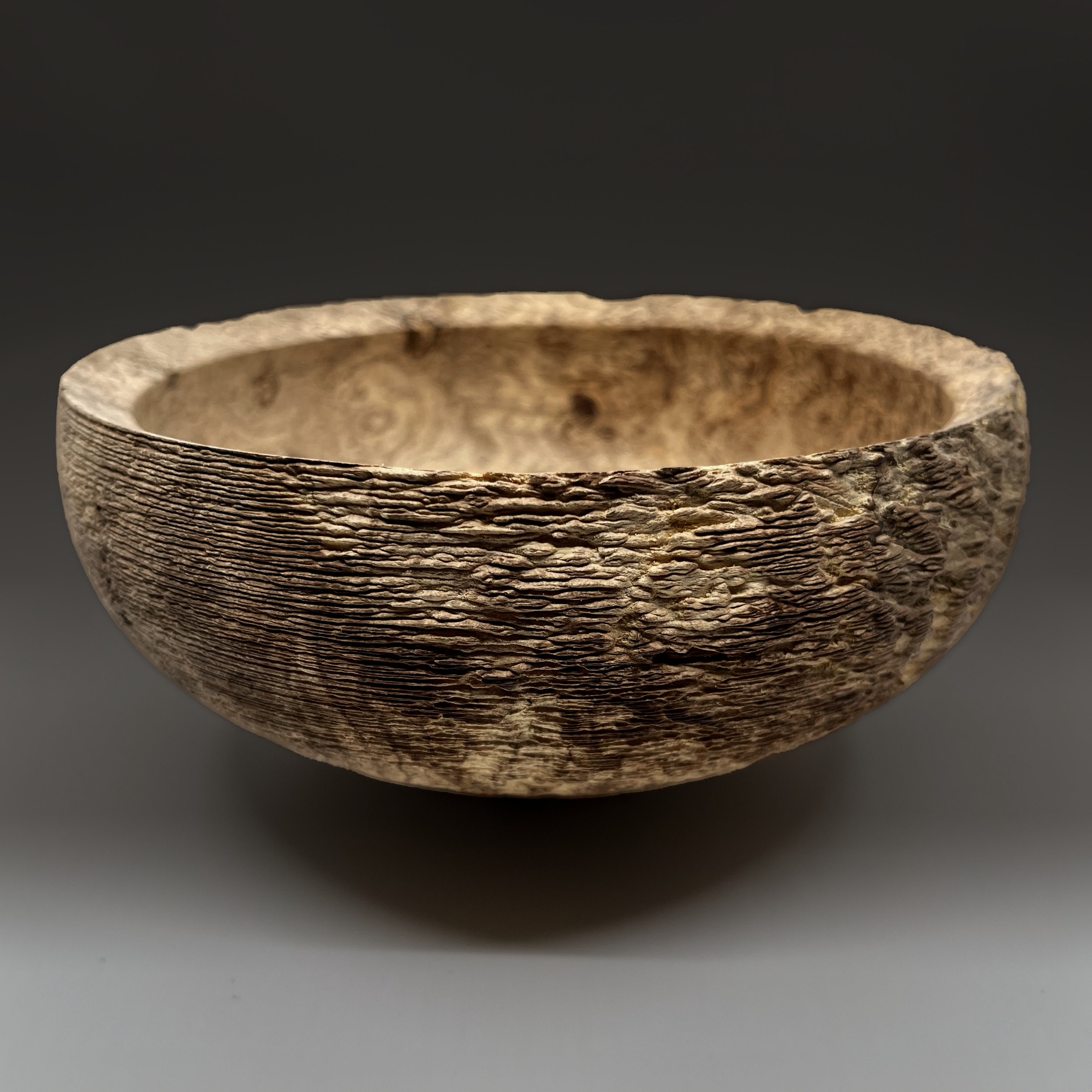 Eroded spalted maple burl vessel
