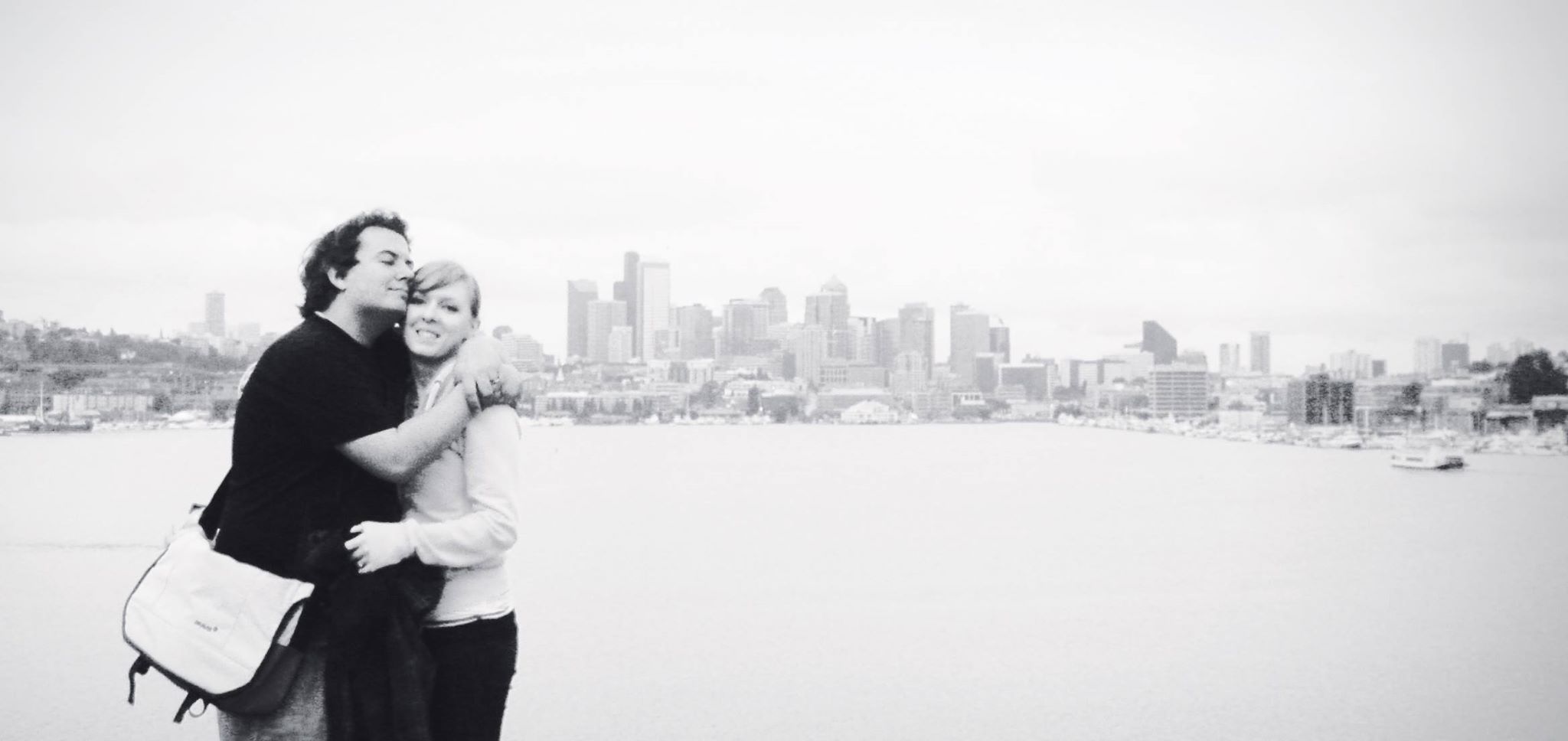 Neil and me overlooking the Seattle skyline from Gas Works Park