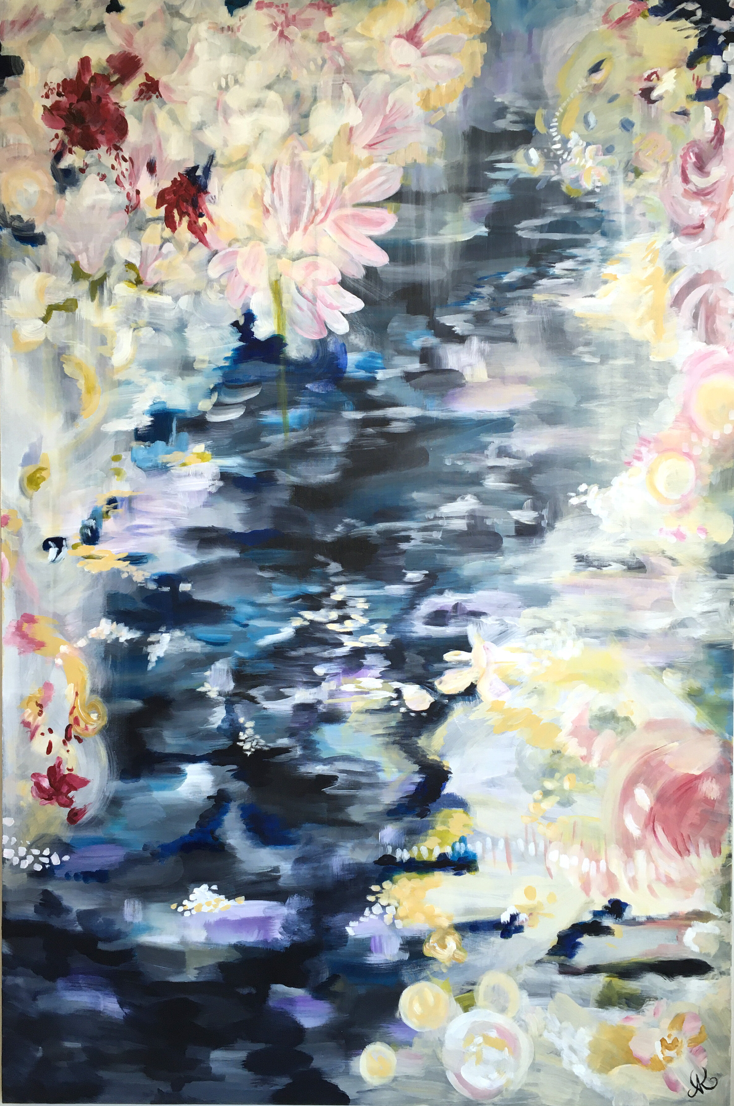 It Runs Deep Acrylic on canvas 40” x60” x1.5” $2197 CAD Under the flowering growth and brilliance, there is groundwater. A deep and steady flow that nourishes us with the truth of our being.
