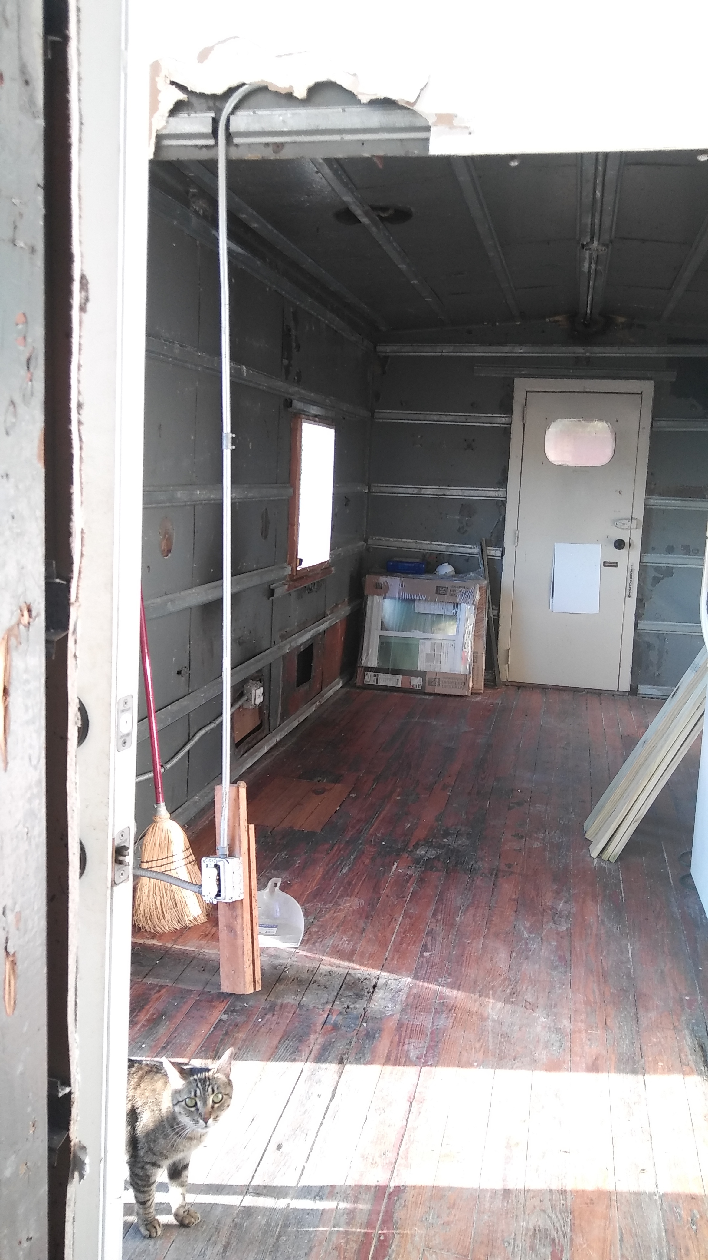 South side of caboose with central wall removed.
