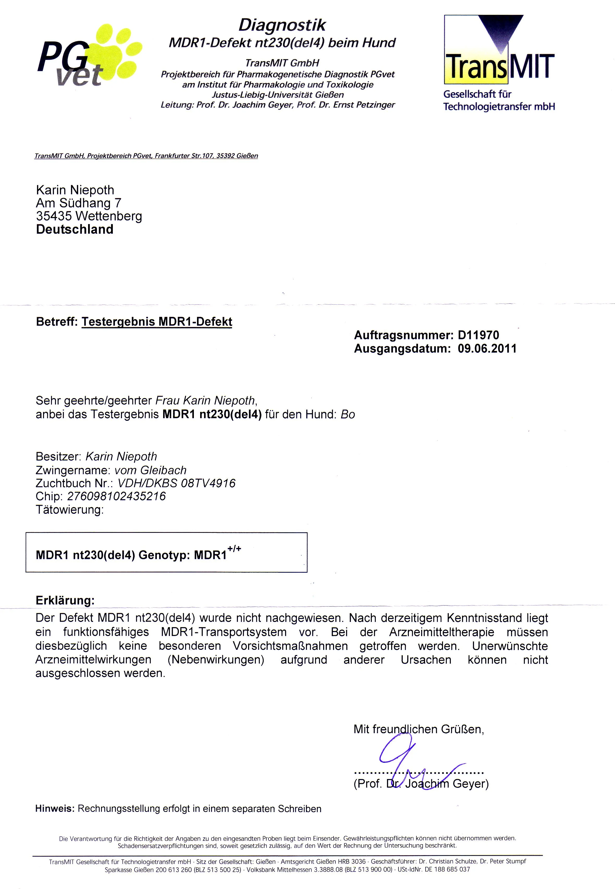MDR 1 Test
