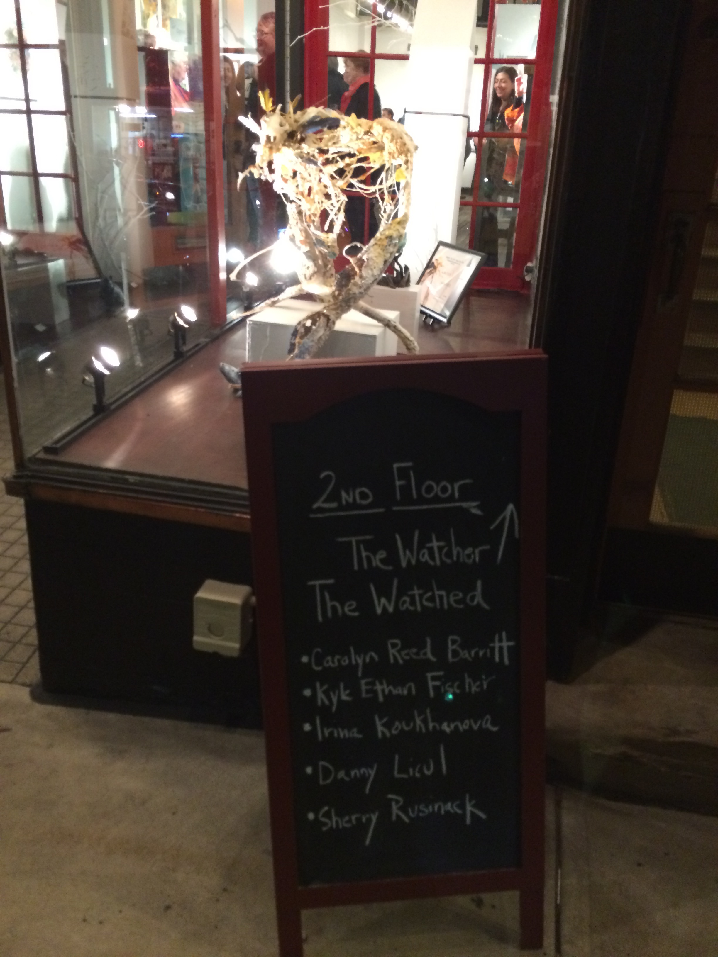 The board. Kyle Fischer's sculpture behind in the window, and mine alongside.