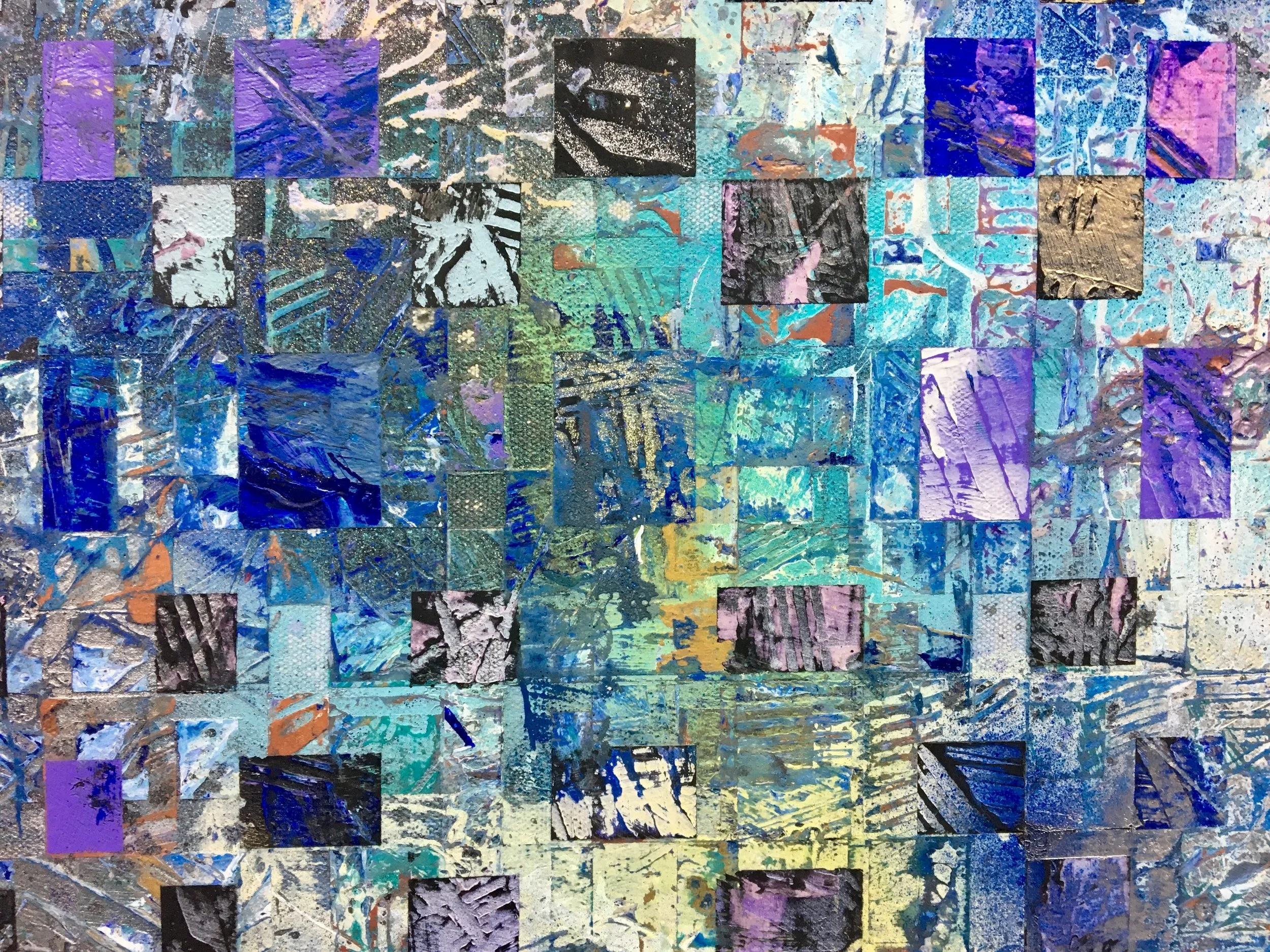 Saphire Creek Painting series number 1. Detail of work in progress