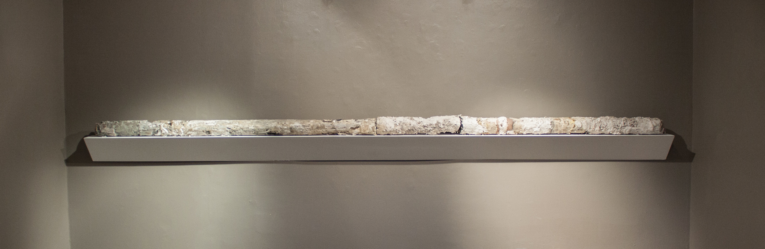 Some Stuff , 2014, core sample of studio debris, 4" x 4" x 136"
