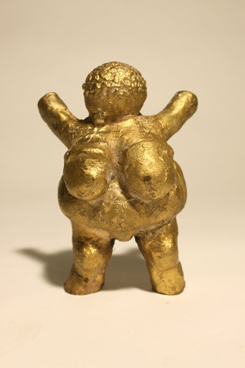   Venus of Willendorf stands strong , 2010, bronze, 5” x 4” x 3” 