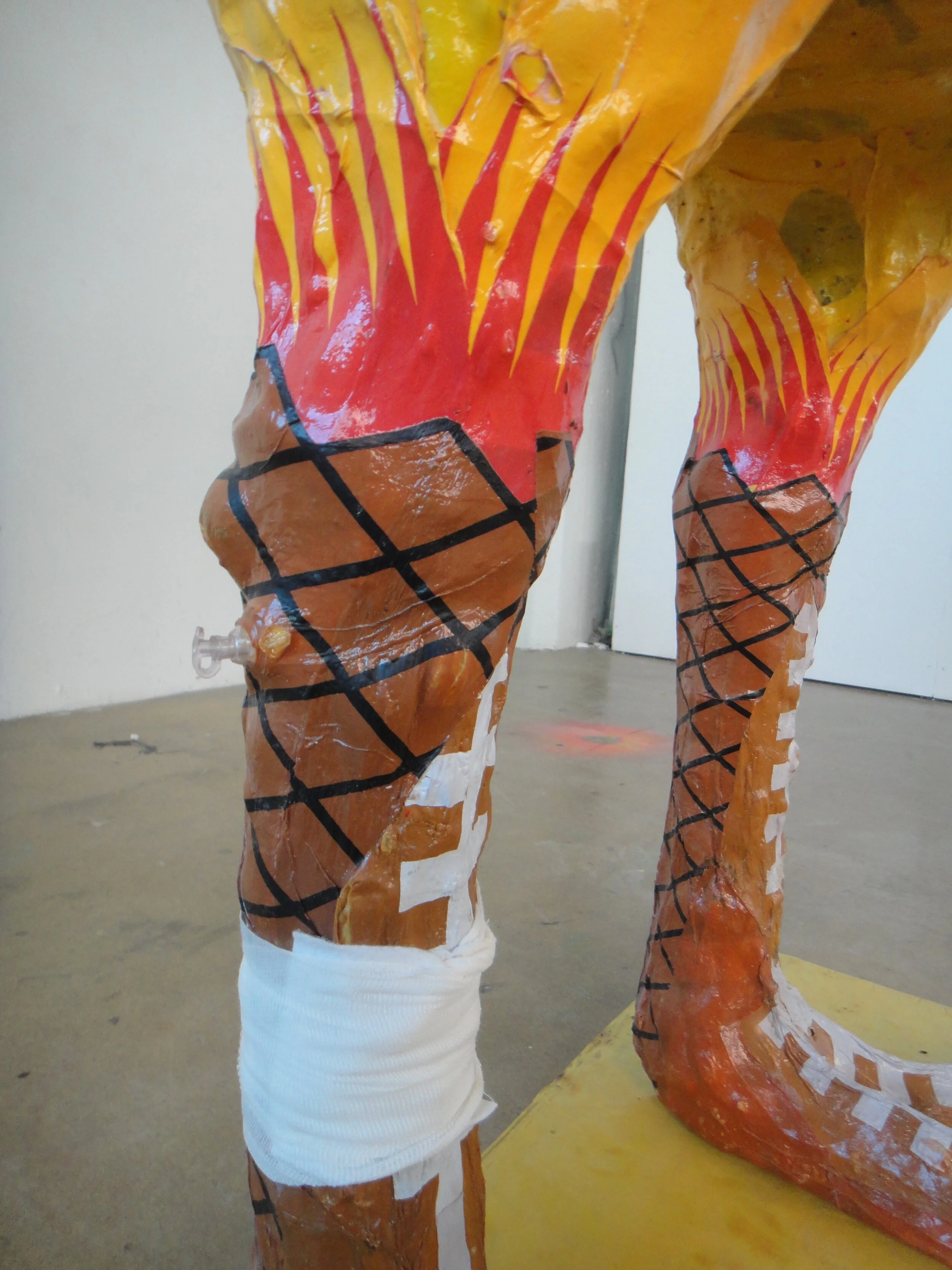  I left one of the air spouts visible on the leg to suggest that the sculpture is actually inflated full of air as another form of emptiness. 