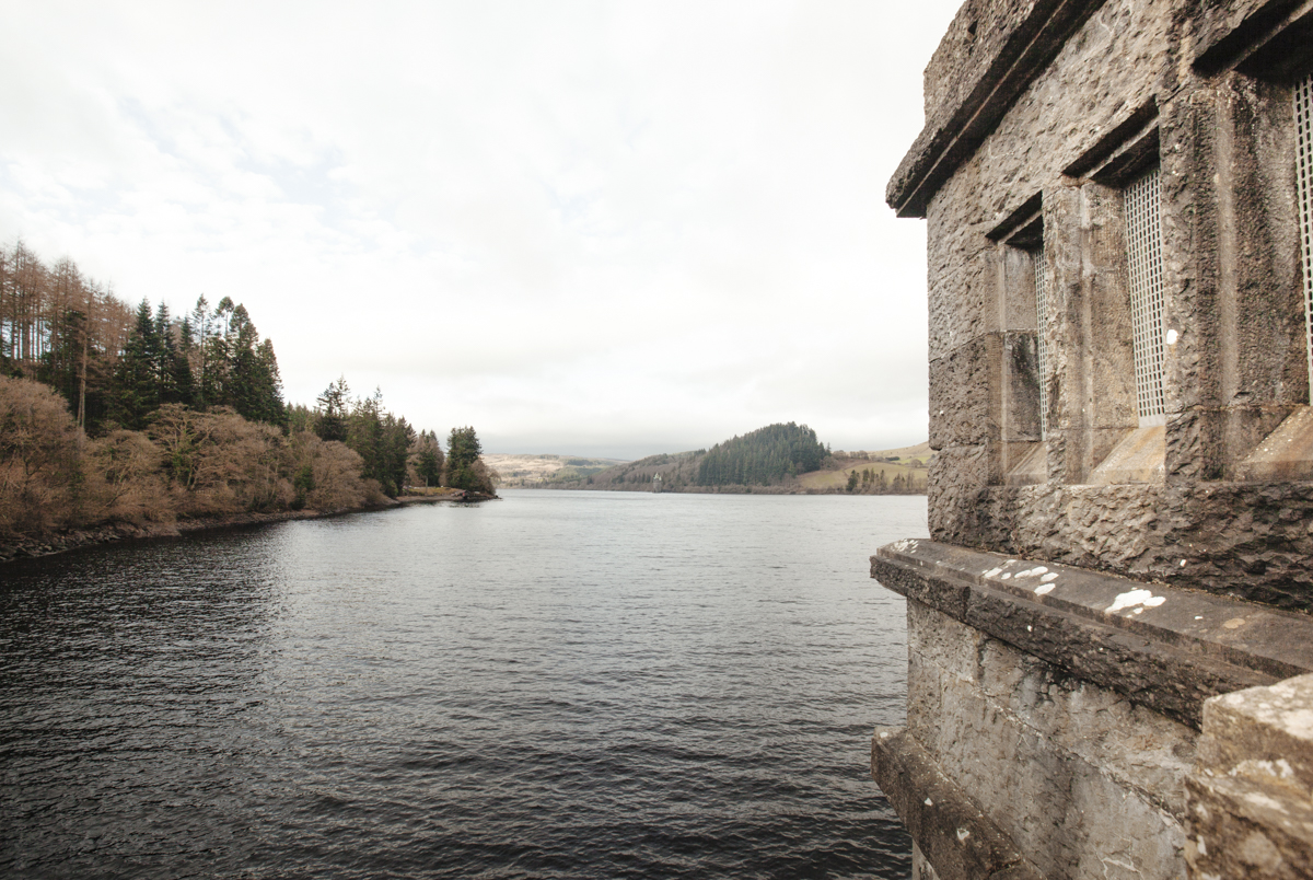 View from the dam at Lake Vyrnwy, Wales.