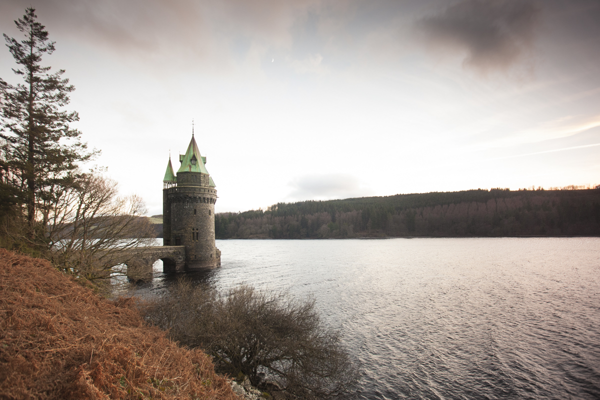 The famous Lake Vyrnwy Straining Tower.