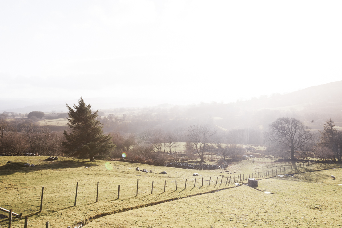 Sunny views over the Welsh valley.