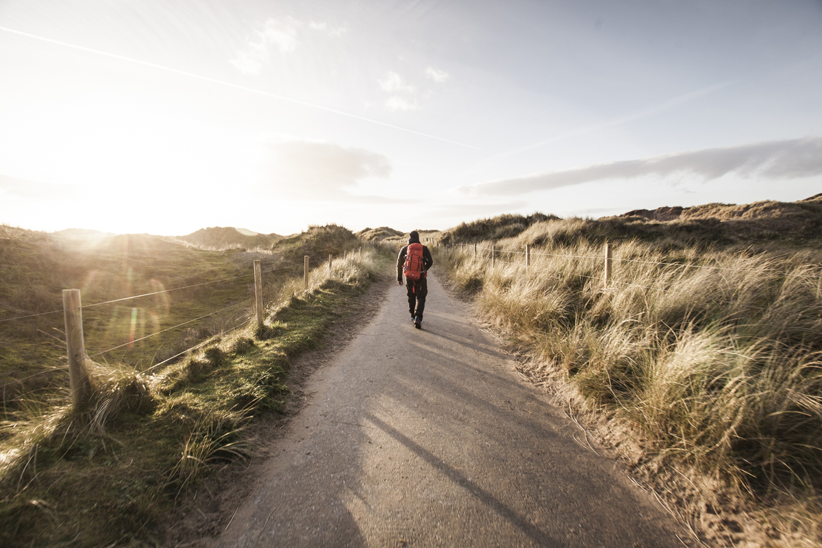 On route towards the dunes and Harlech Sands.