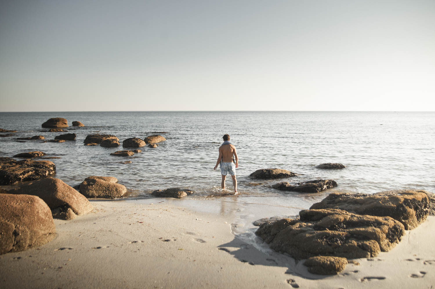 Gone for a swim on Beg Meil beach.