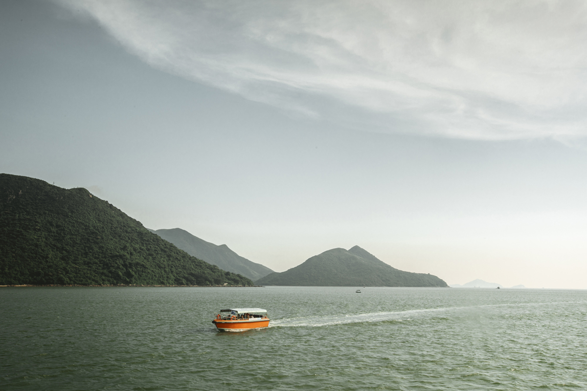 The boat that takes you on the Pink Dolphin Tour.