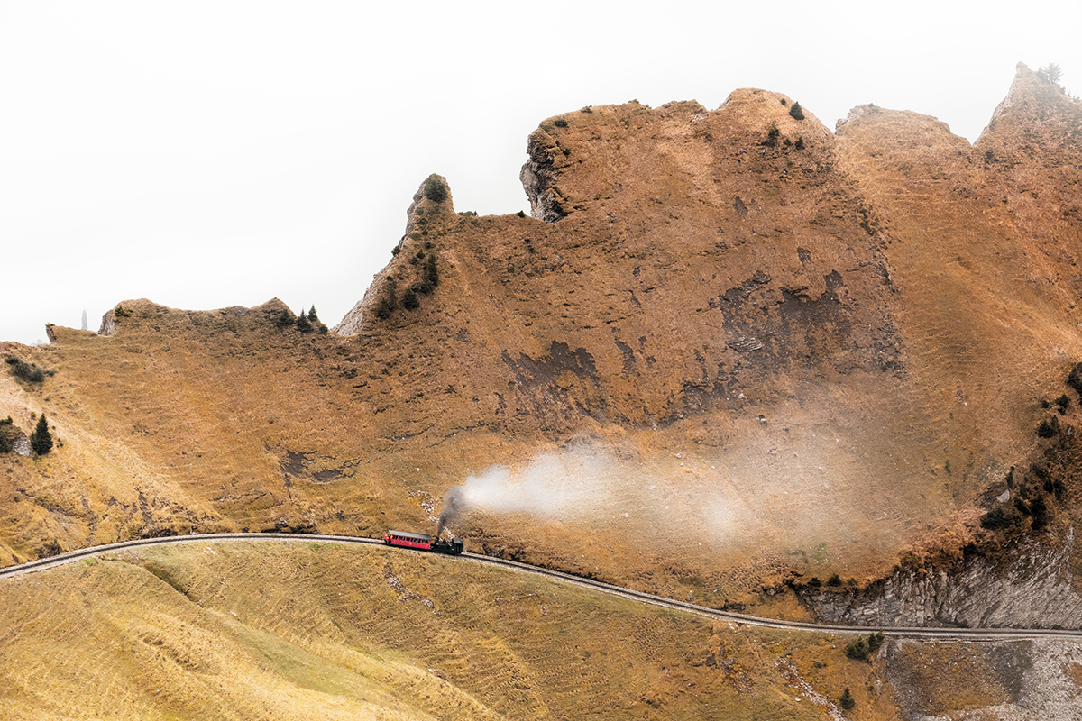 The immense scale and size of the mountains this train travels along is a fantastic sight!