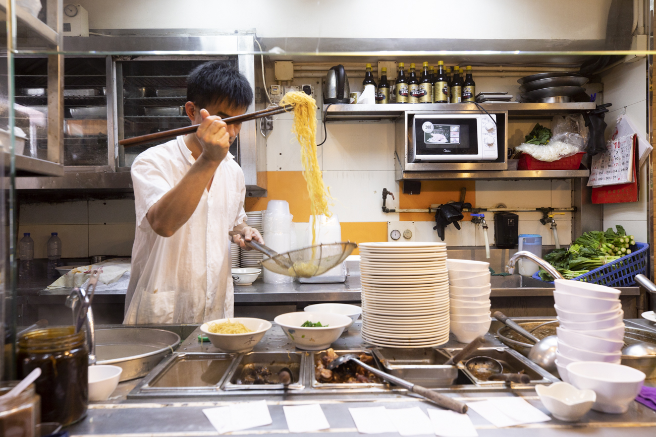 Delicious handmade noodles, ready to be served