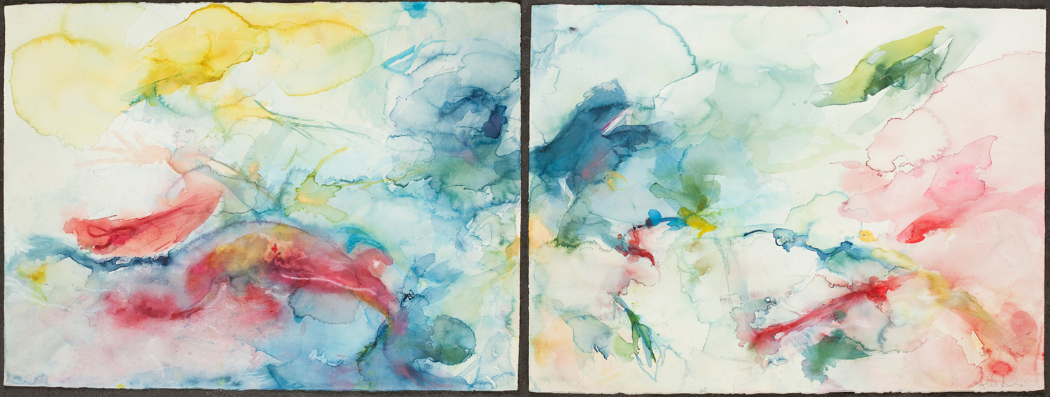 Red Beast at Sea. Watercolor. 60" w x 22" h