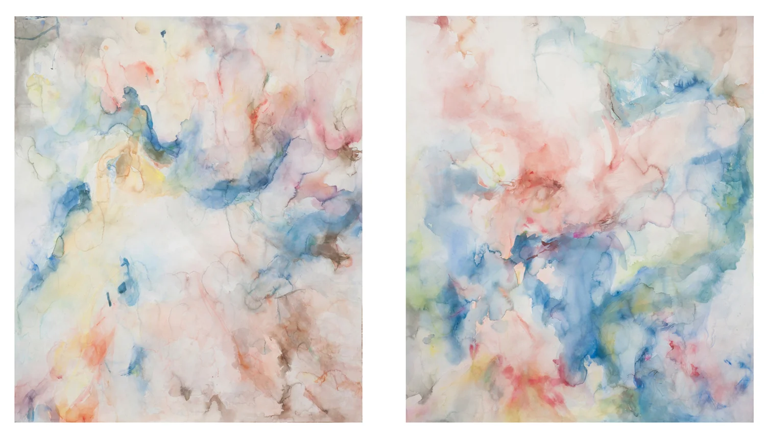 Snake Oil + Tatoo You. Watercolor. 56" w x 65" h each
