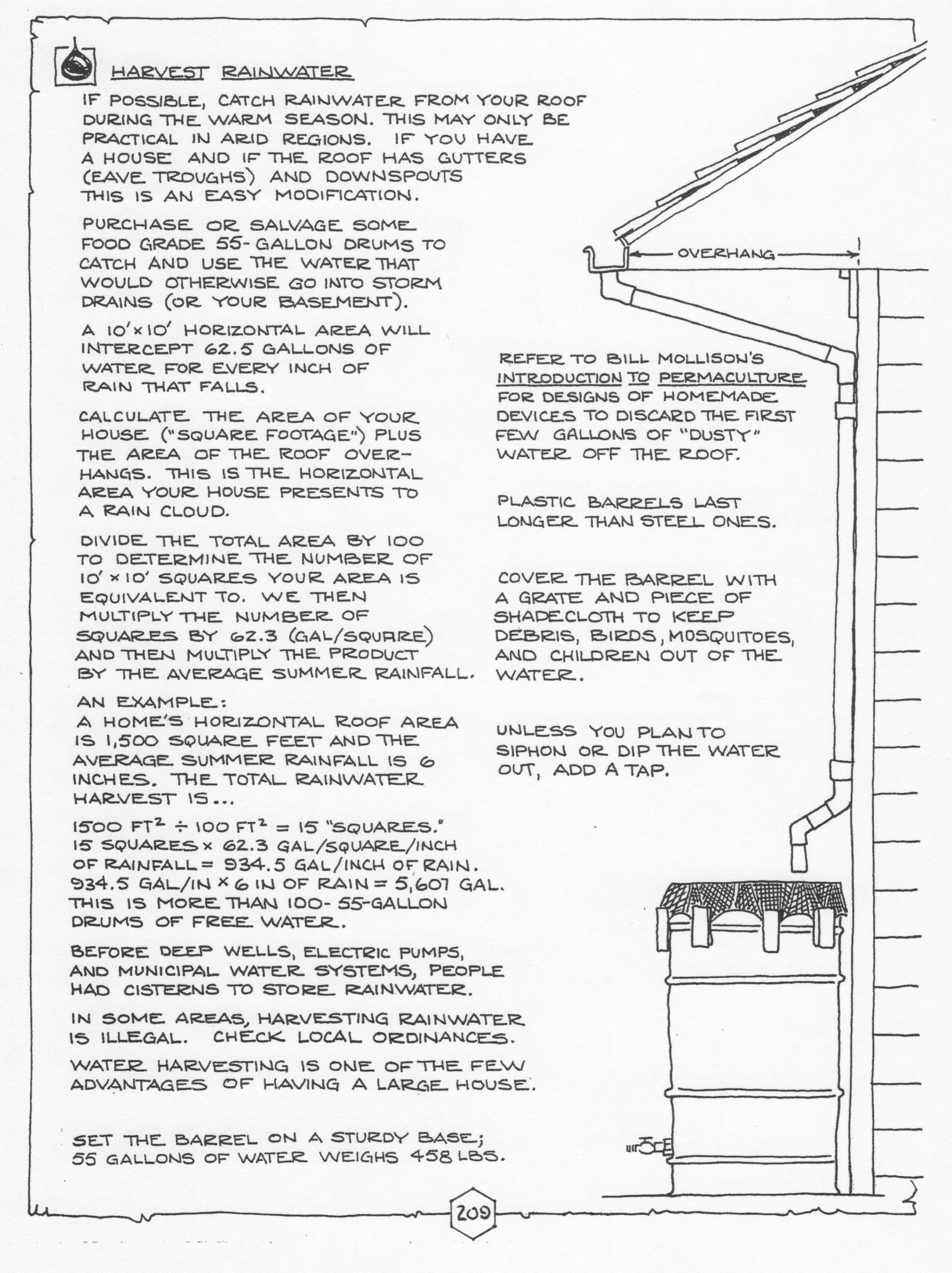 "Harvesting Rainwater." From Gardening: An Ecological Approach . © Fred Montague