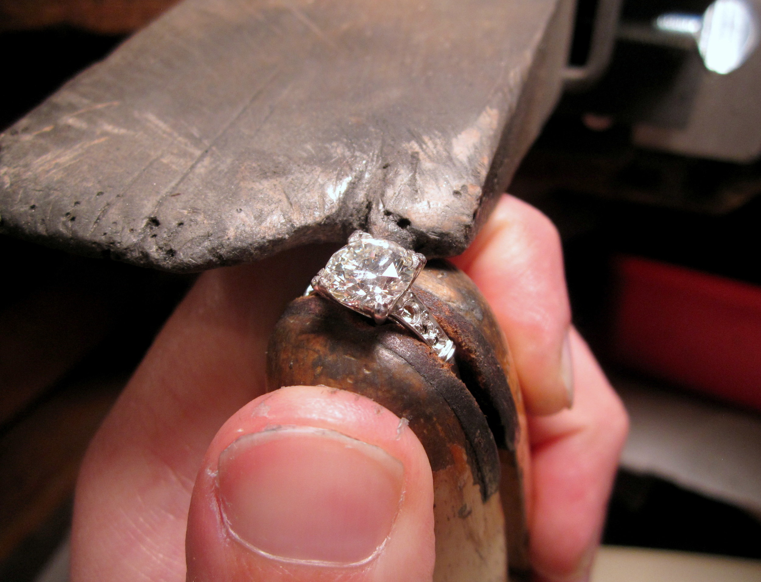 before accent diamonds