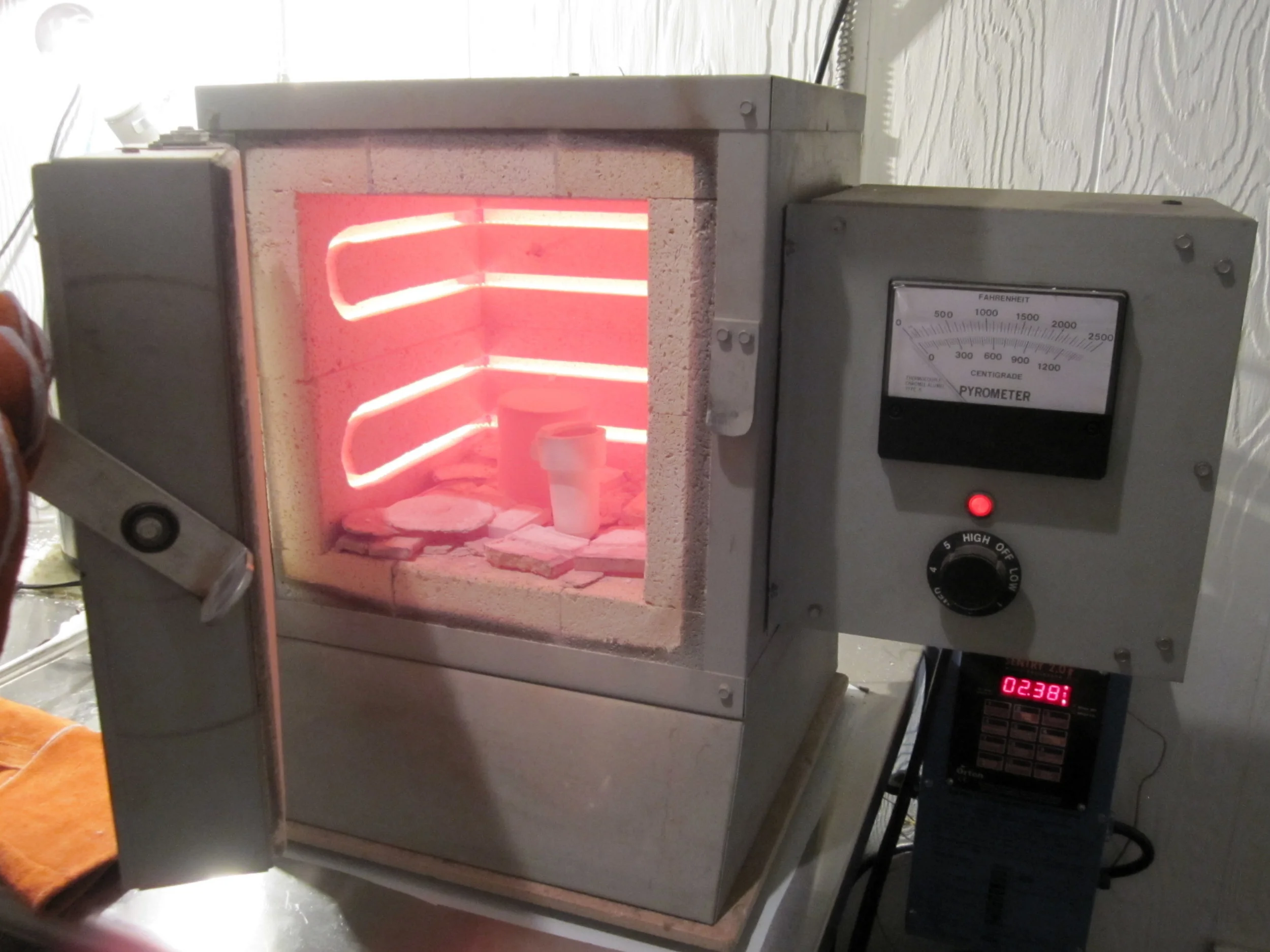 heating up flask and crucible