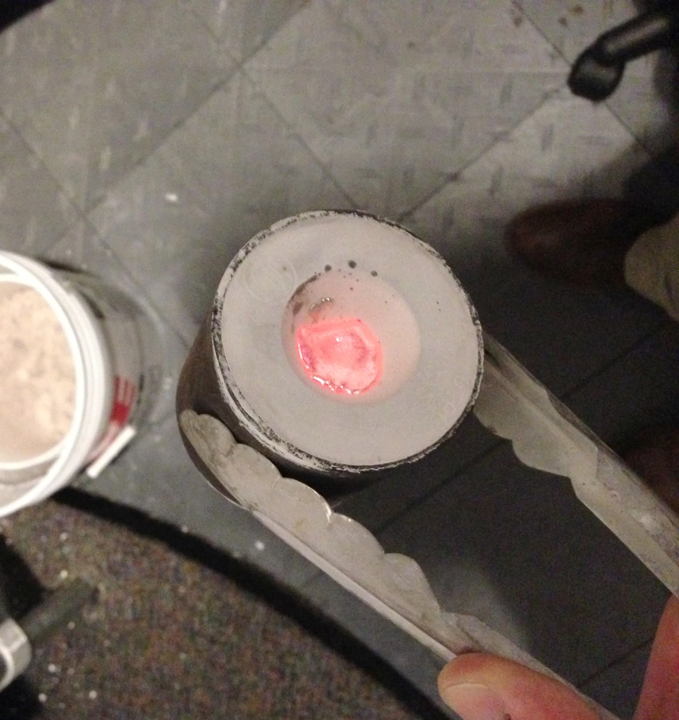 red-hot platinum after pour