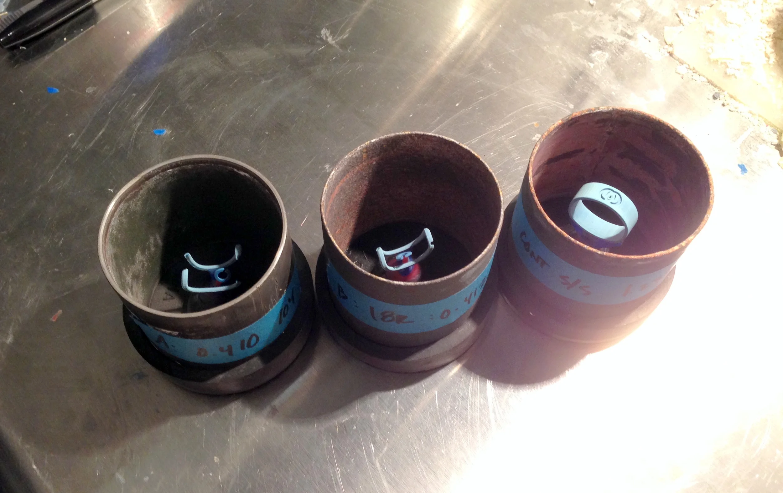 Printed models set up in flasks