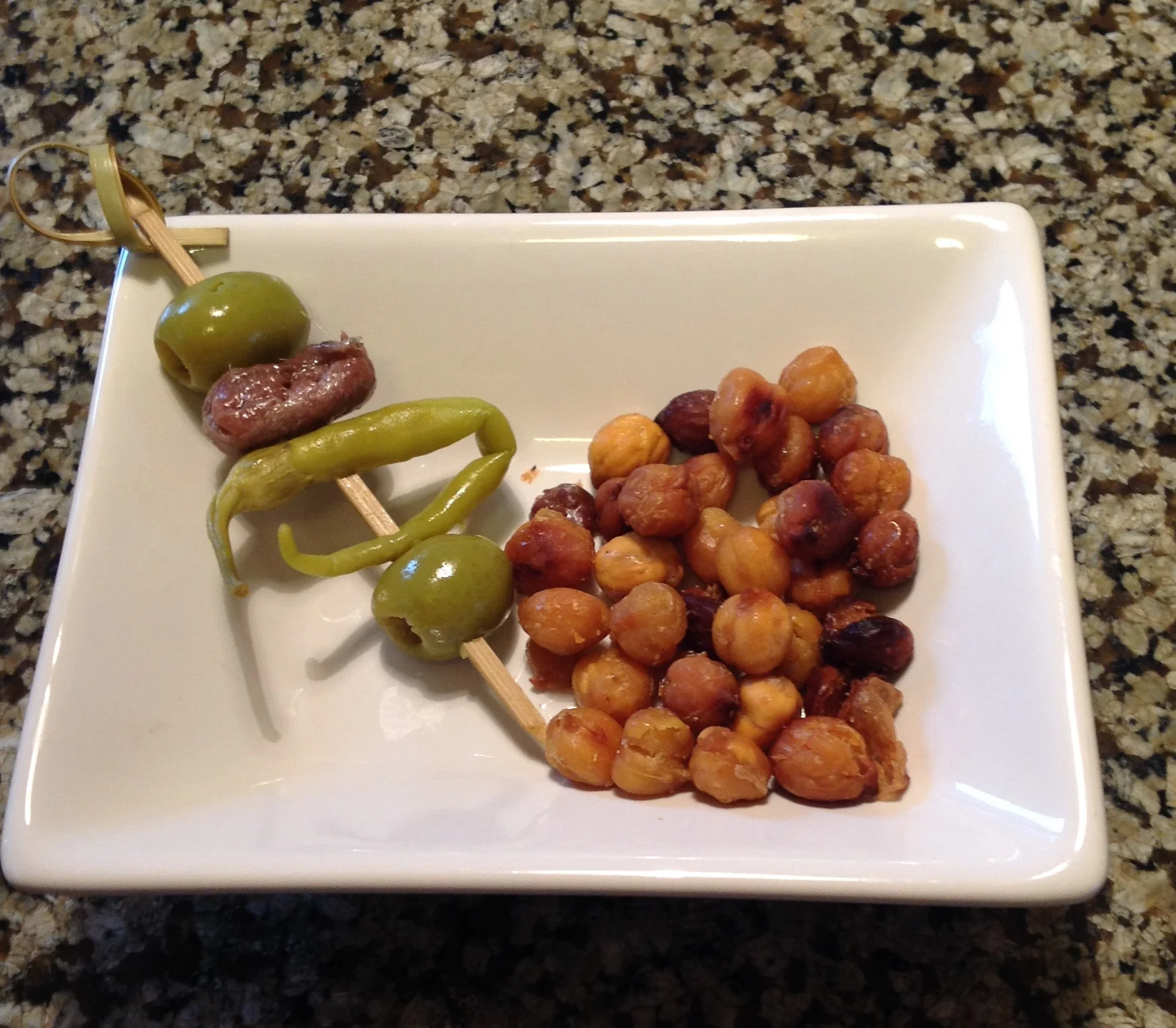 The Gilda features a slim Guindilla pepper surrounded by anchovy and olives. It pairs well with hot, crunchy chickpeas.