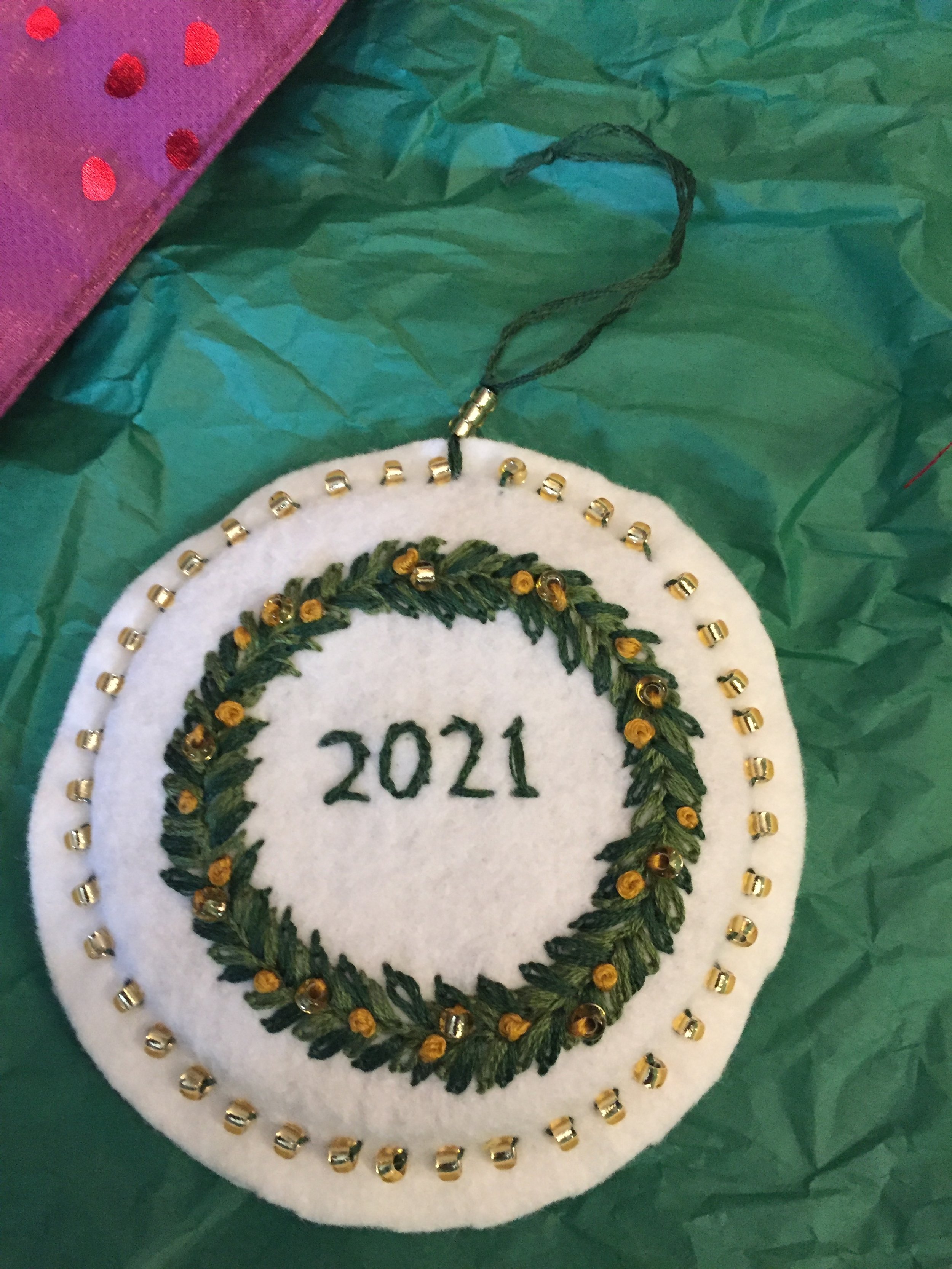 Hand Embroidered Ornament