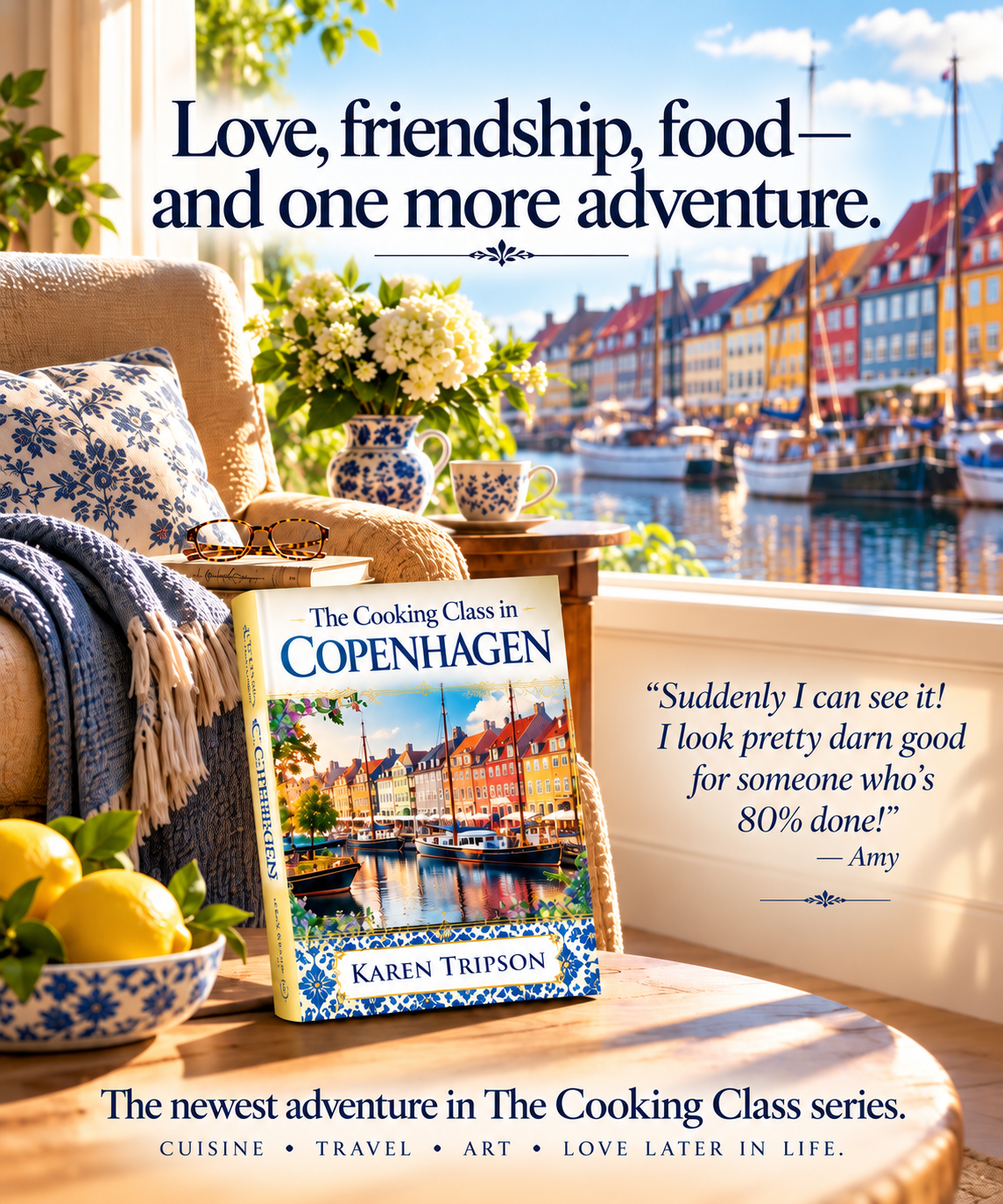cosy reading chair with copenhagen book