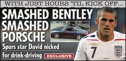 Bentley hits the post. A lamp post.