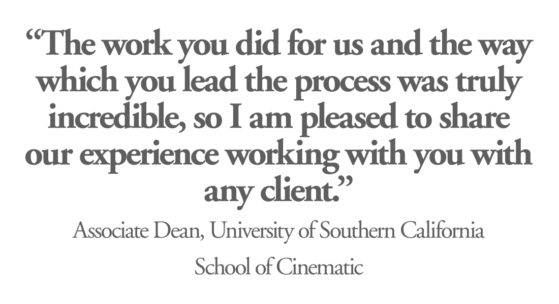 Testimonial from USC School of Cinematic Arts