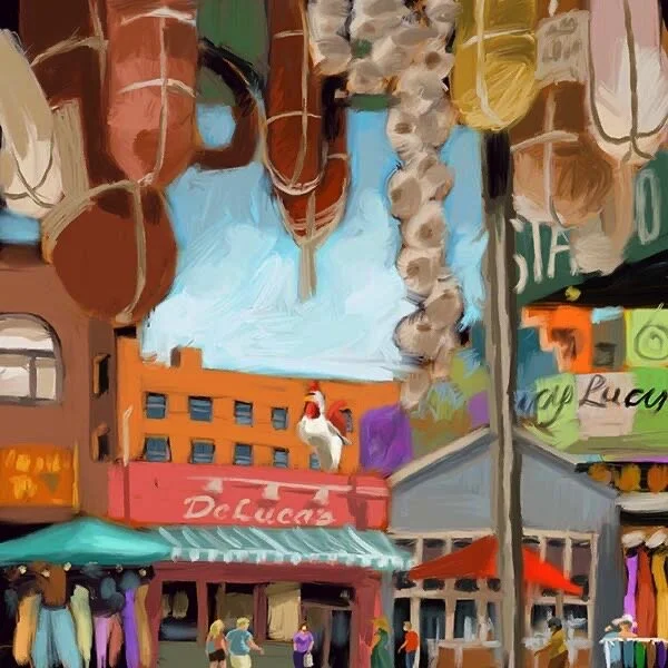 Roof Rooster through the cheese window'