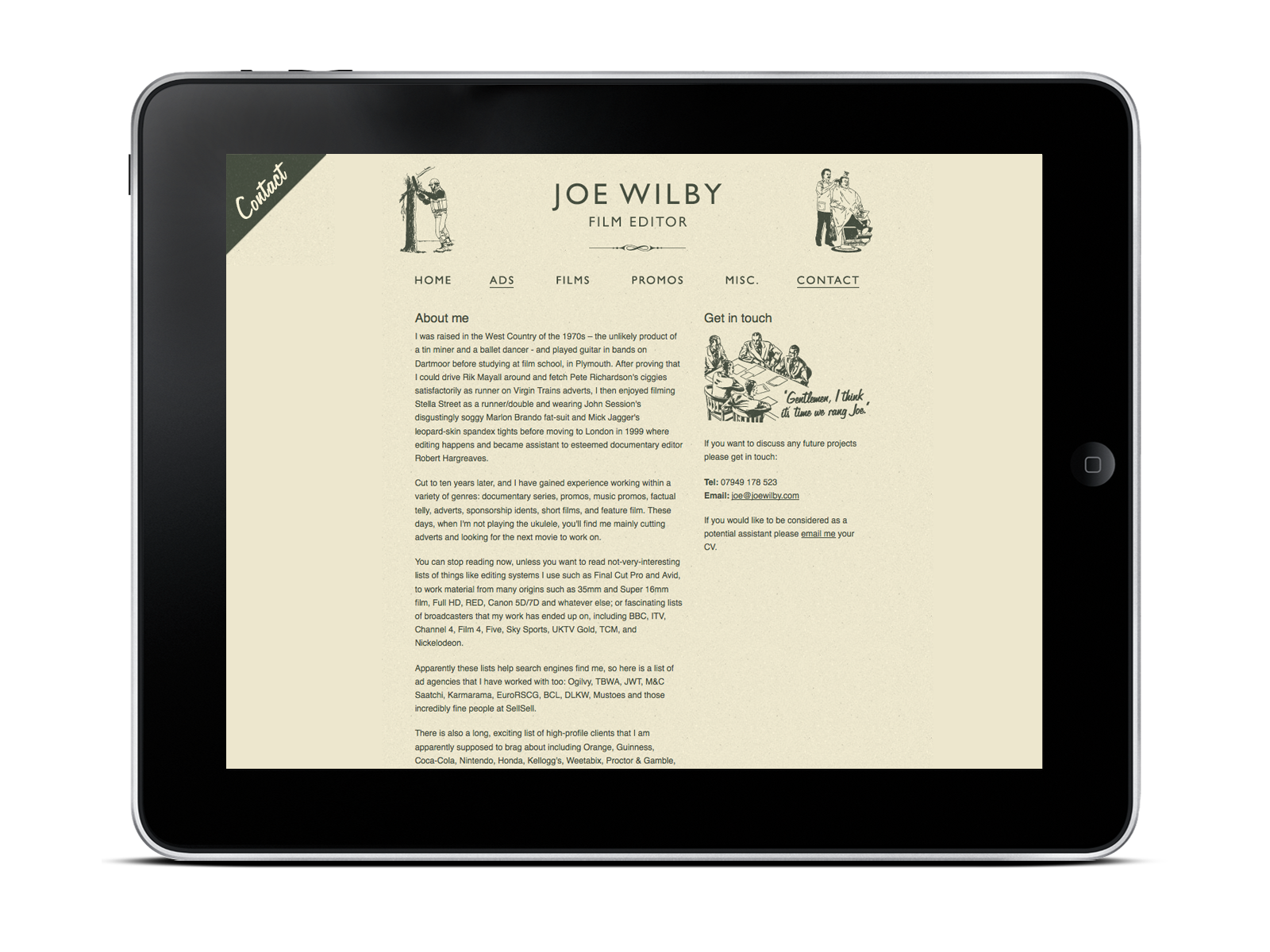 Joe Wilby website design