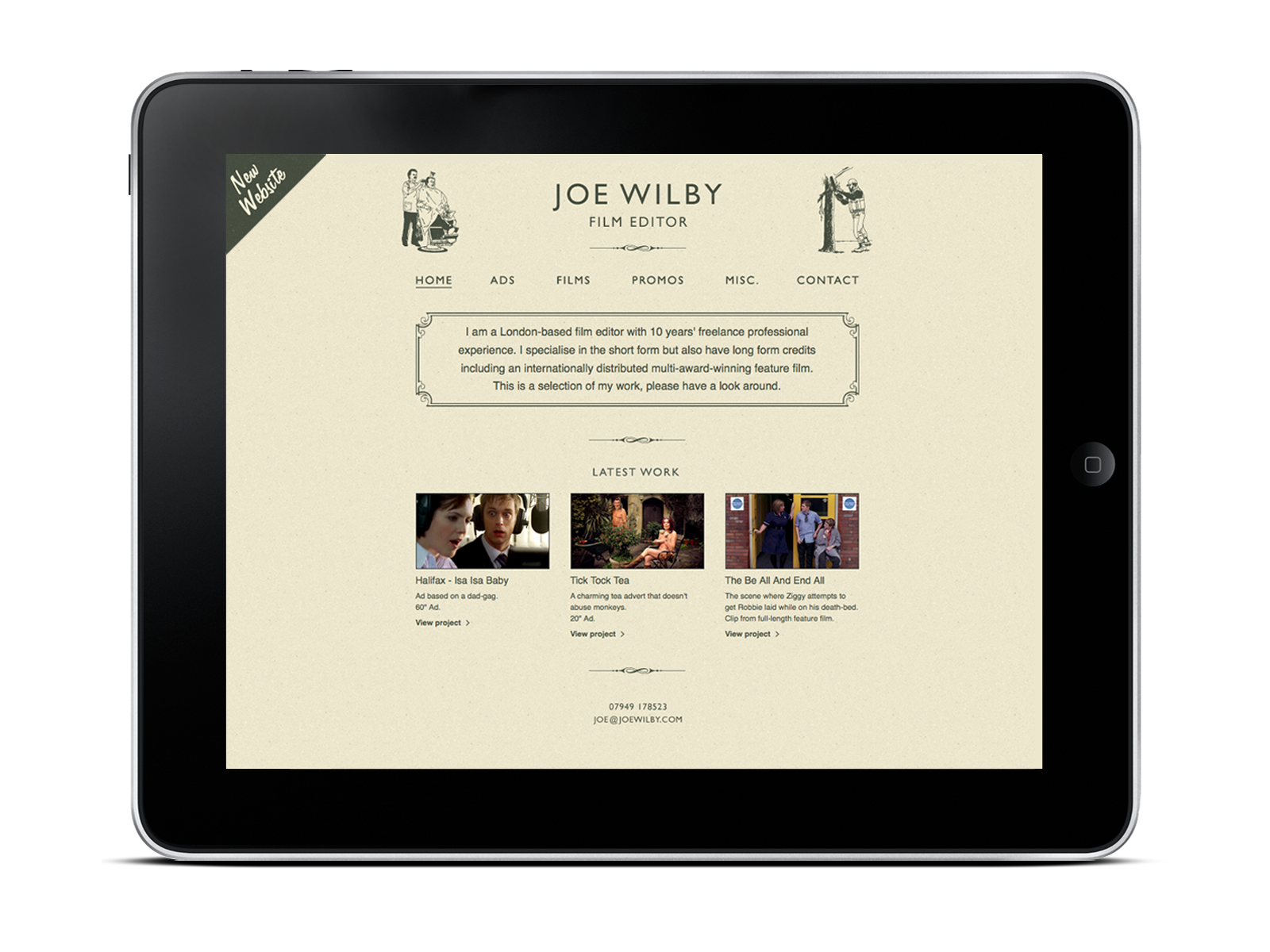 Joe Wilby website design