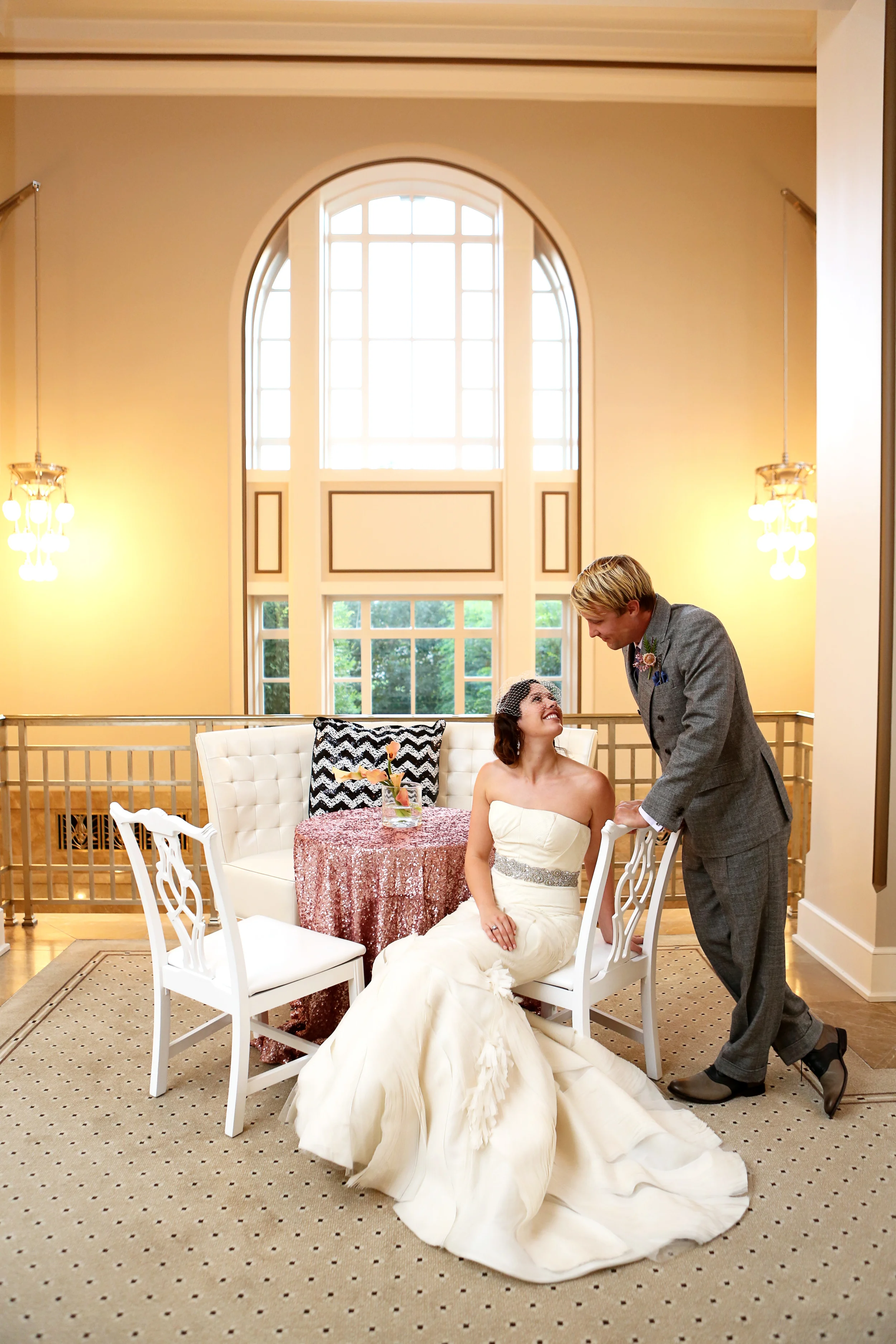 banquette - leather 4 with chippendale chairs.JPG