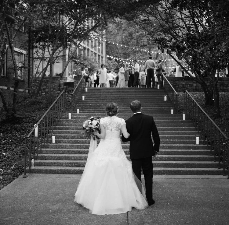 Lily & Jeff the moment before they greet their family and friends for the first time as a married couple. The wedding took place at Cheekwood Botanical Garden in Nashville, TN, and was planned and designed by B 