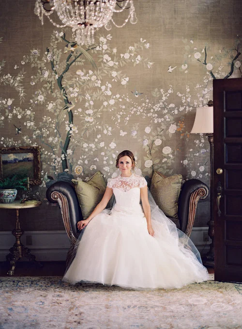 The bride to be looks stunning in this classic portrait taken just before her wedding at Cheekwood Botanical Gardens. Wedding planning and design by Big Events Wedding.