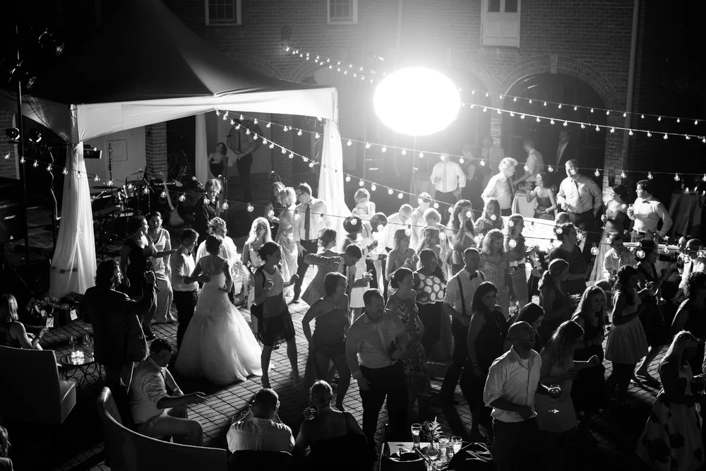 Family and Friends dance the night away at Lily &amp; Jeff's Wedding Reception Dance Party - Cheekwood botanical Gardens in Nashville, TN. Wedding planning and design by Big Events Wedding.