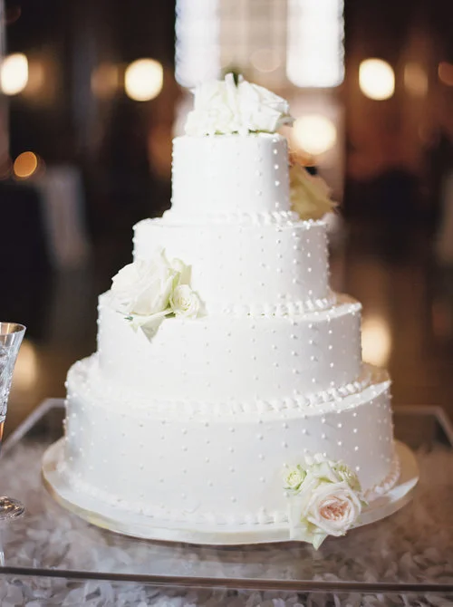 The wedding cake at the Gilbert wedding at the Frist Center for the Visual Arts in downtown Nashville, TN. Wedding planning &amp; design by Big Events Wedding.