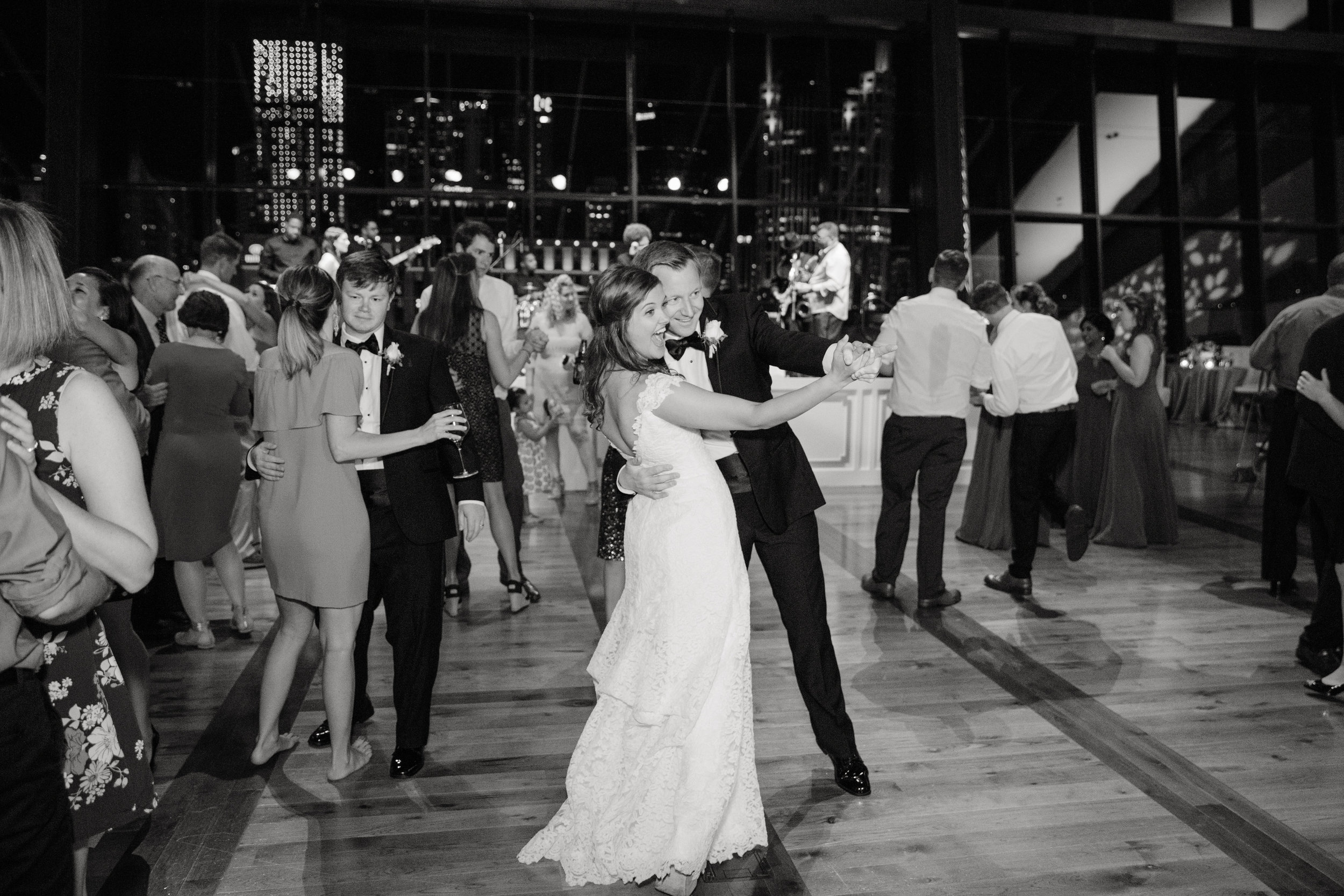 Guests hit the dancefloor at this lavish wedding reception at the Country Music Hall of Fame in downtown Nashville, TN. Wedding planning &amp; design by Big Events Wedding.
