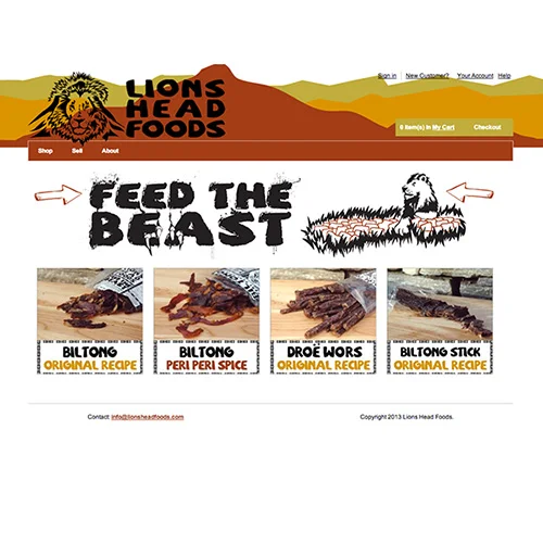 Simple presentation of products - Biltong with variety, & Droe-Wors.