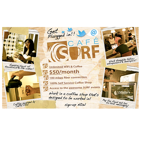 This was an early piece - the first after the Cafe SURF logo design, included in this piece front and center - that actually made it into the Economist online zine!