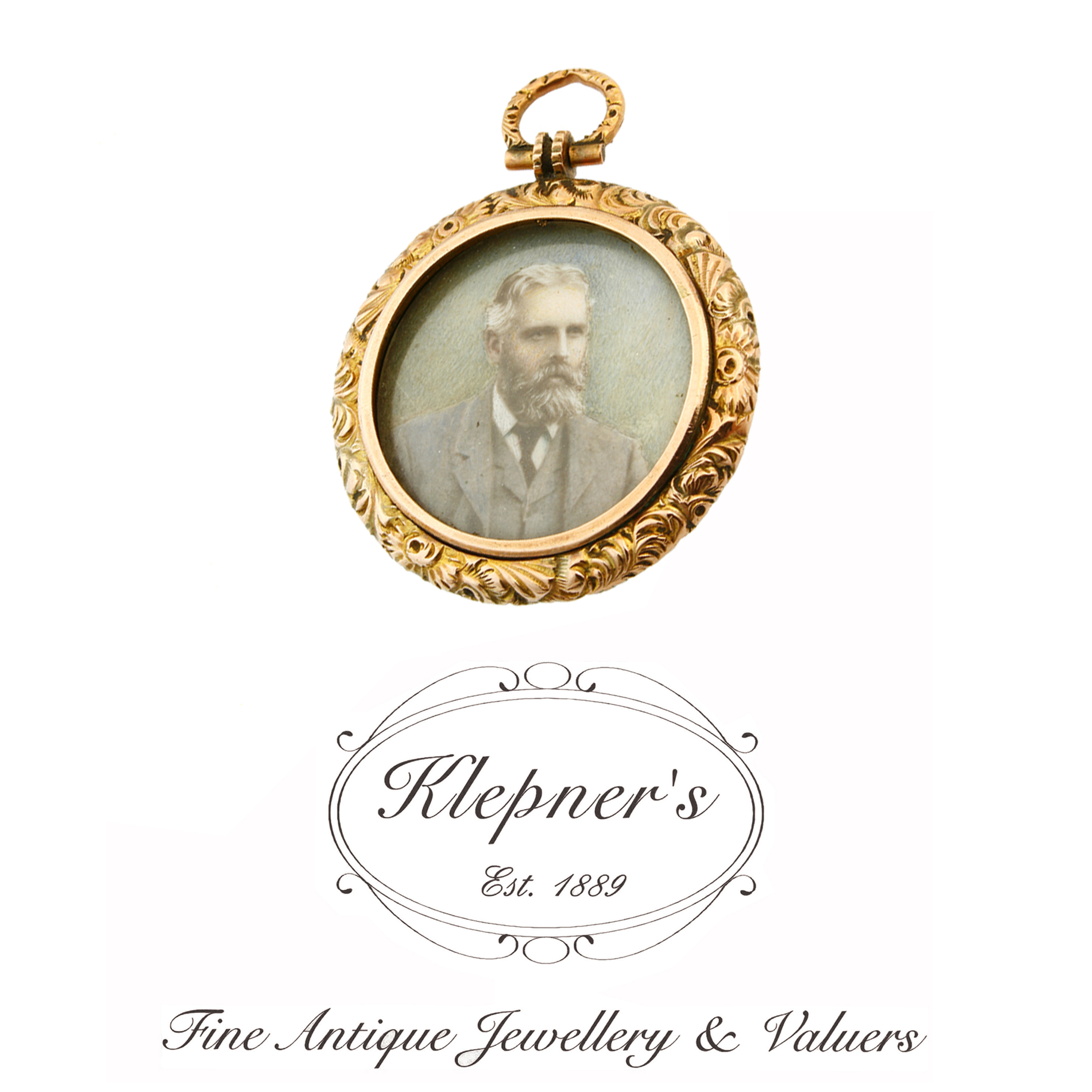 Late Victorian 15ct yellow gold open Face locket — Klepner's Fine