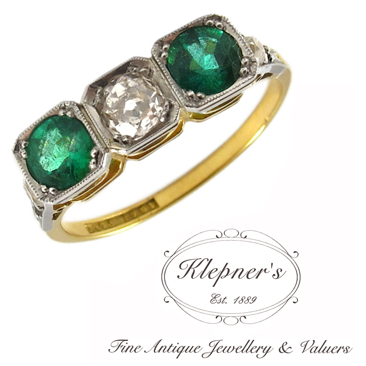 -Sold- Vintage Art Deco Emerald & Diamond Ring — Klepner'S Fine Antique  Jewellery & Valuers- Antique Engagement Rings