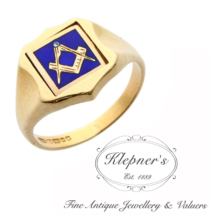 -SOLD- Antique Edwardian Masonic Spinner Ring — Klepner's Fine